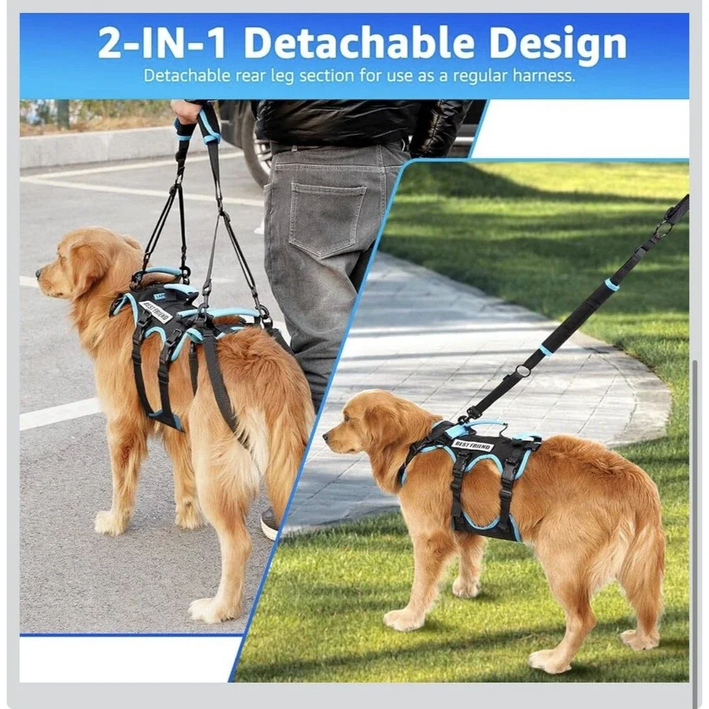 Dog Lift Harness Large 2-in-1 Full Body Sling Support for Large Male Dogs